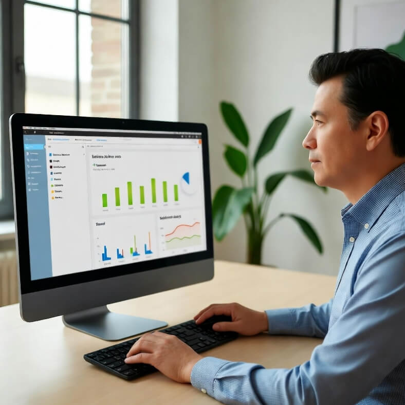 Person looking at reporting dashboards